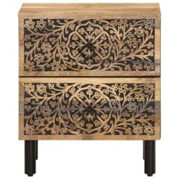 Berkfield Home Bedside Cabinet 40x33x46 cm Solid Wood Mango in Brown - Size: 40 x 33 x 46 cm - thumbnail 5
