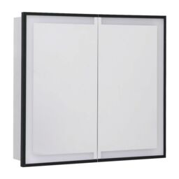 Living and Home Black Wall-mounted LED Mirror Cabinet with Double-Sided Door - thumbnail 3