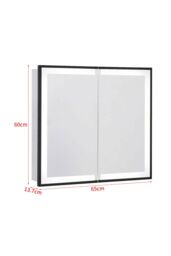 Living and Home Black Wall-mounted LED Mirror Cabinet with Double-Sided Door - thumbnail 6