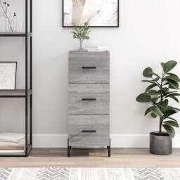 Berkfield Home Sideboard Grey Sonoma 34.5x34x90 cm Engineered Wood - thumbnail 2