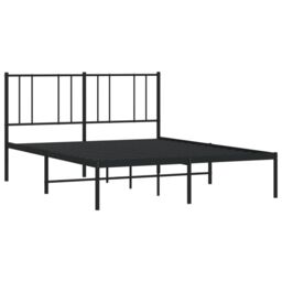 Berkfield Home Metal Bed Frame with Headboard Black 135x190 cm Double - thumbnail 5