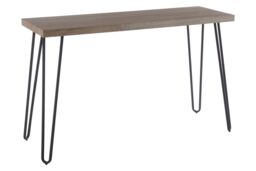 Orsina Spacious Borough Console Table, Sleek Hairpin Legs Hallway Table, Wooden Top Console Table For Living Room in Natural - thumbnail 2