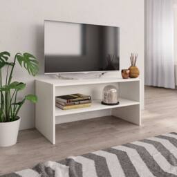 Berkfield Home TV Cabinet White 80x40x40 cm Engineered Wood - Size: 80 x 40 x 40 cm - thumbnail 2