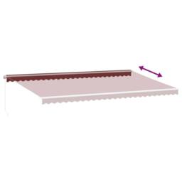 Berkfield Home Manual Retractable Awning with LED Burgundy 600x300 cm in Red - thumbnail 6