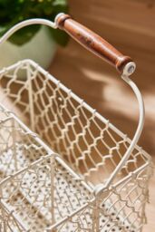 Dibor Cream Farmhouse Chicken Wire Kitchen Storage Cutlery Caddy Gift Idea - Size: Medium - thumbnail 4