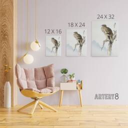 "Artery8 Black Eared Kite Bird Japanese Canvas Wall Art Print Kashu - Size: W18"" x H24""" - thumbnail 4