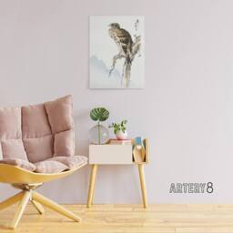 "Artery8 Black Eared Kite Bird Japanese Canvas Wall Art Print Kashu - Size: W18"" x H24""" - thumbnail 3