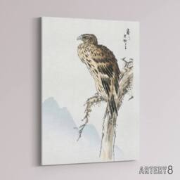 "Artery8 Black Eared Kite Bird Japanese Canvas Wall Art Print Kashu - Size: W18"" x H24""" - thumbnail 2