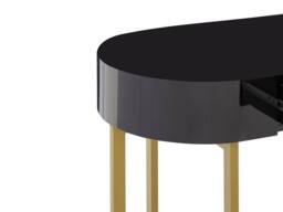 Vente-unique Console Desk With 1 Drawer - Lacquered MDF & Metal - Black & Gold - thumbnail 9