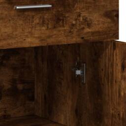 Berkfield Home Sideboard Smoked Oak 60x30x84 cm Engineered Wood in Brown - Size: 60 x 30 x 84 cm - thumbnail 8