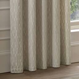 Paoletti Manhattan Velvet Eyelet Curtain Pair in Off-White - Size: 168 cm width x 229 cm drop - thumbnail 4
