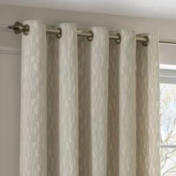 Paoletti Manhattan Velvet Eyelet Curtain Pair in Off-White - Size: 168 cm width x 229 cm drop - thumbnail 3