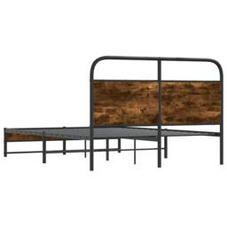 Berkfield Home Bed Frame Without Mattress 120x190 cm Smoked Oak Engineered Wood in Brown - thumbnail 7