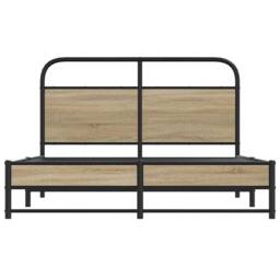 Berkfield Home Bed Frame Without Mattress 120x190 cm Smoked Oak Engineered Wood in Brown - thumbnail 5