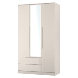 Ready Assembled 2 U Lucca Triple Mirror Wardrobe with 2 Drawers (Ready Assembled) in Taupe - thumbnail 4