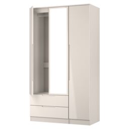 Ready Assembled 2 U Lucca Triple Mirror Wardrobe with 2 Drawers (Ready Assembled) in Taupe - thumbnail 6