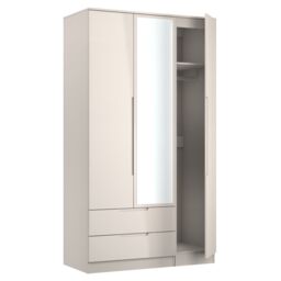Ready Assembled 2 U Lucca Triple Mirror Wardrobe with 2 Drawers (Ready Assembled) in Taupe - thumbnail 7