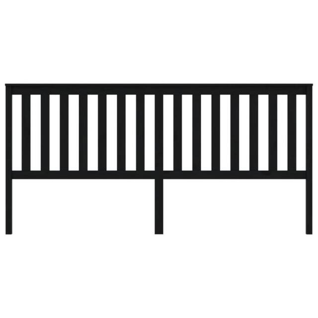 Berkfield Home Beautiful Bed Headboard Black 206x6x101 cm Solid Wood Pine - Size: 206 x 6 x 101 cm - image 1
