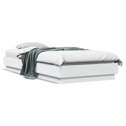 Berkfield Home Bed Frame without Mattress with LED Lights White 100x200 cm - thumbnail 1