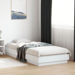 Berkfield Home Bed Frame without Mattress with LED Lights White 100x200 cm - thumbnail 4