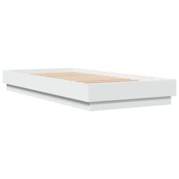 Berkfield Home Bed Frame without Mattress with LED Lights White 100x200 cm - thumbnail 3