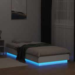 Berkfield Home Bed Frame without Mattress with LED Lights White 100x200 cm - thumbnail 5