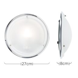 ValueLights Opal Glass Diffuser IP44 Rated Bathroom Flush Ceiling Light in Silver - thumbnail 6