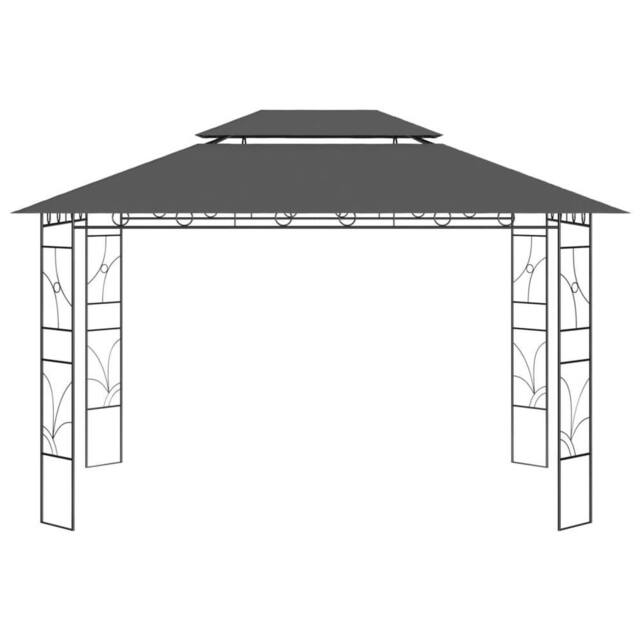 Berkfield Home Gazebo 4x3x2.7 m Anthracite 160 g/m ² in Dark Grey - image 1