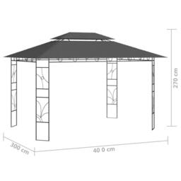 Berkfield Home Gazebo 4x3x2.7 m Anthracite 160 g/m ² in Dark Grey - thumbnail 6