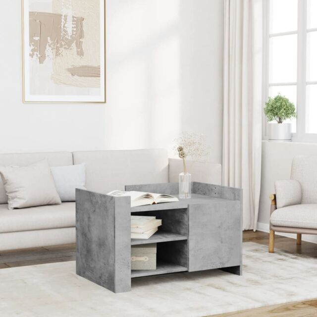Berkfield Home Coffee Table Concrete Grey 80x50x50 cm Engineered Wood - Size: 80 x 50 x 50 cm - image 1