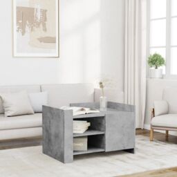 Berkfield Home Coffee Table Concrete Grey 80x50x50 cm Engineered Wood - Size: 80 x 50 x 50 cm - thumbnail 1