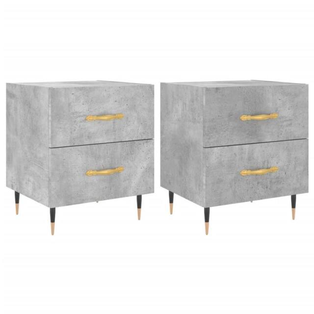 Berkfield Home Bedside Cabinets 2 pcs Concrete Grey 40x35x47.5 cm Engineered Wood - image 1