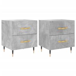 Berkfield Home Bedside Cabinets 2 pcs Concrete Grey 40x35x47.5 cm Engineered Wood - thumbnail 1