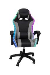 Groundlevel Gaming Office Chair with LED Lights in Grey - thumbnail 6