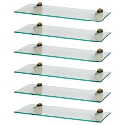 Harbour Housewares 6x Floating Glass Shelves - 50cm - Bathroom Shower Storage Display in Gold - thumbnail 1