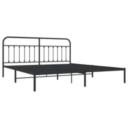 Berkfield Home Metal Bed Frame with Headboard Black 193x203 cm - thumbnail 4