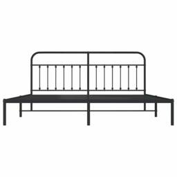 Berkfield Home Metal Bed Frame with Headboard Black 193x203 cm - thumbnail 6