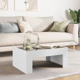 Berkfield Home Decorative Coffee Table with Infinity LED White 70x50x30 cm - Size: 70 x 50 x 30 cm - thumbnail 4