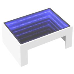 Berkfield Home Decorative Coffee Table with Infinity LED White 70x50x30 cm - Size: 70 x 50 x 30 cm - thumbnail 1