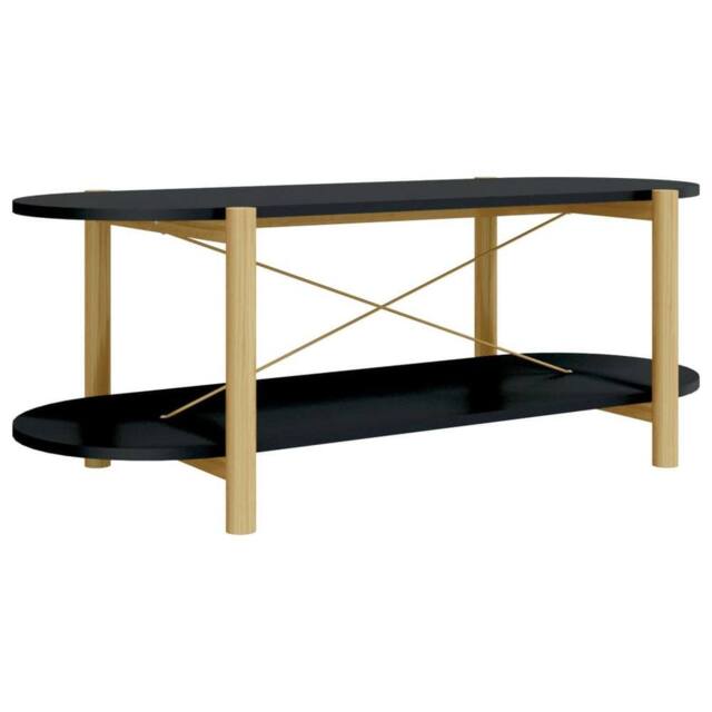 Berkfield Home Coffee Table Black 110x48x40 cm Engineered Wood - Size: 110 x 48 x 40 cm - image 1