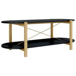 Berkfield Home Coffee Table Black 110x48x40 cm Engineered Wood - Size: 110 x 48 x 40 cm - thumbnail 1
