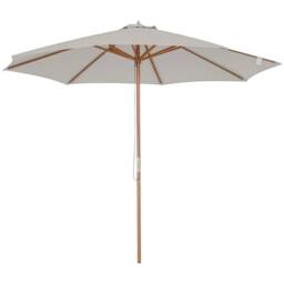 Nordara 3m Wooden Garden Parasol Outdoor Sun Shade in Grey - Size: 100 cm x 15 cm