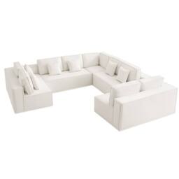 SNUG FURNITURE BIRMINGHAM LTD Ollie Chenille U Shaped Corner Sofa Fullback in Beige - thumbnail 2