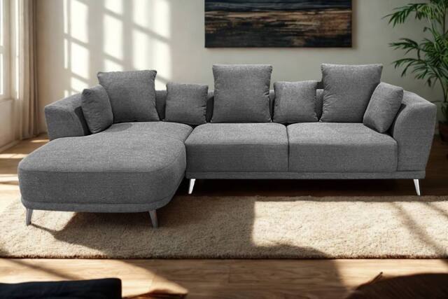 DS Living The 3 Seater Nova Lounger Right Corner Sofa in Grey - image 1