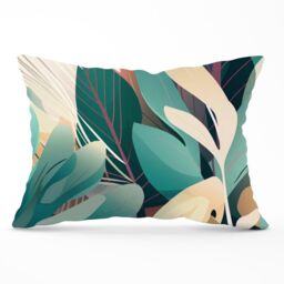 Warren Reed - Designer Abstract Tropical Leaves Cushions in Green - Size: 60 cm x 60 cm - thumbnail 1