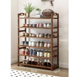 Nordara 6 TIERS BAMBOO SHOE RACK in Brown - Size: 500mm - thumbnail 2