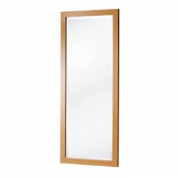 Yearn Mirrors Oak Effect Tall Slim Framed Bevelled Mirror in Light Oak - thumbnail 2