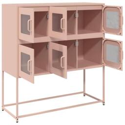 Berkfield Home Sideboard Pink 100.5x39x107 cm Cold-rolled Steel - thumbnail 6