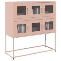 Berkfield Home Sideboard Pink 100.5x39x107 cm Cold-rolled Steel - thumbnail 2