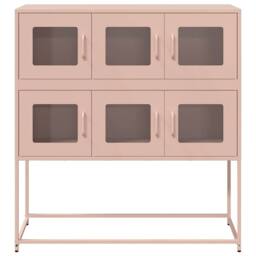 Berkfield Home Sideboard Pink 100.5x39x107 cm Cold-rolled Steel - thumbnail 5